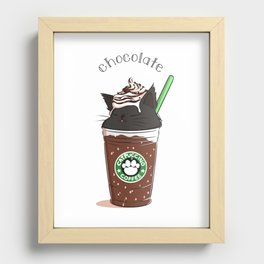 Chocolate CATpuccino Recessed Framed Print