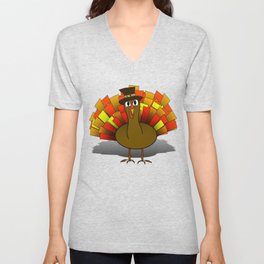 Thanksgiving Turkey Pilgrim V Neck T Shirt