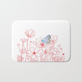 Cosmos and Butterfly Bath Mat