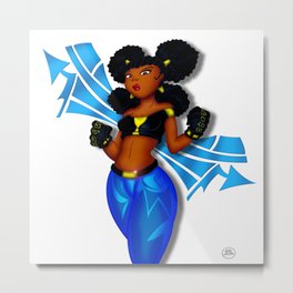 Tough Girl 2 Metal Print | Artwork, Blackcharacters, Graffiti, Art, Blackart, Afro, Sexy, Digital, Ebony, Cute 