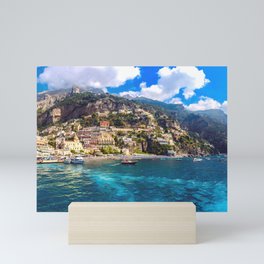 Coast line of Positano, Italy Mini Art Print