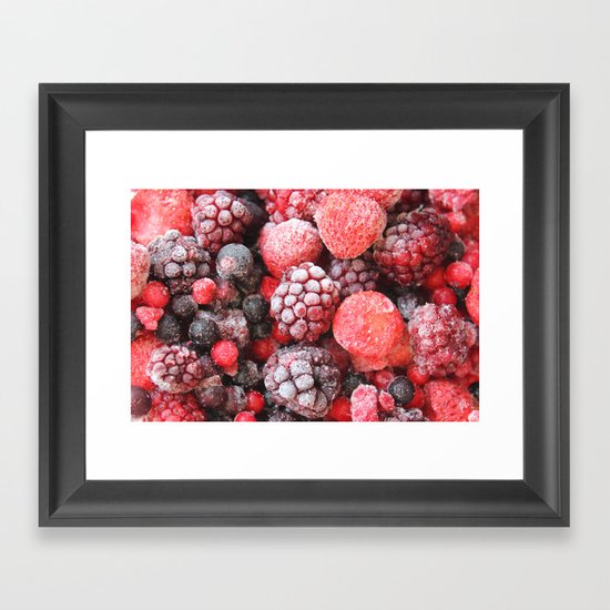 Frozen Berries Framed Art Print