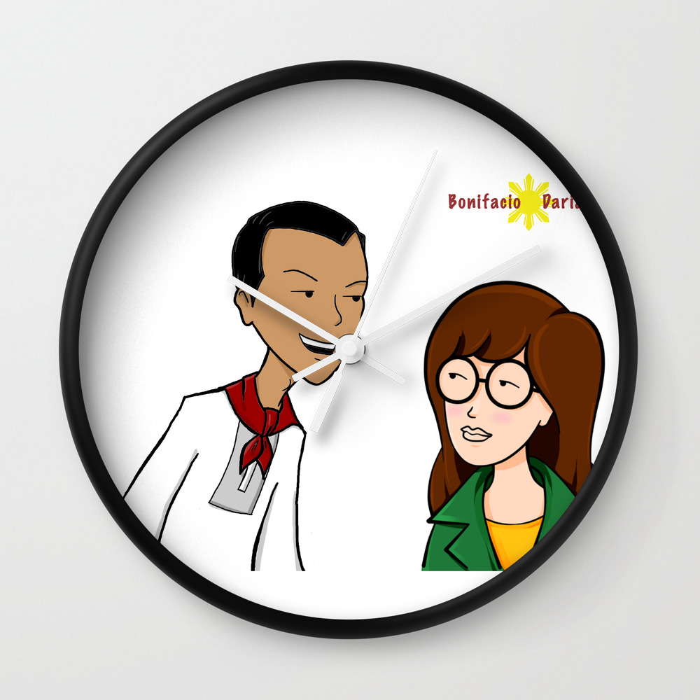 daria meets andres bonifacio wall clock by artofthecartoon society6 daria meets andres bonifacio wall clock by artofthecartoon