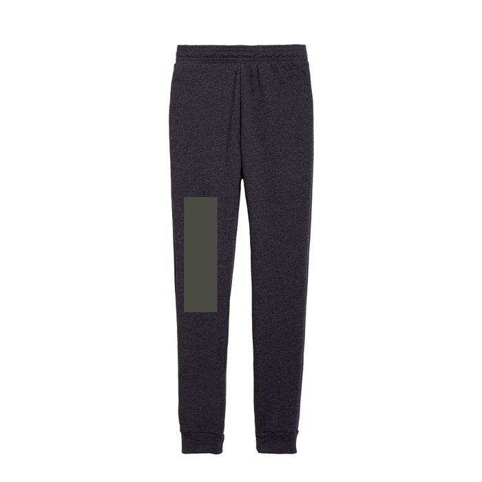Ultra Dark Raven Gray - Grey Solid Color Pairs PPG Licorice PPG1009-7 - All One Single Shade Colour Kids Joggers