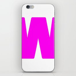 W (Magenta & White Letter) iPhone Skin