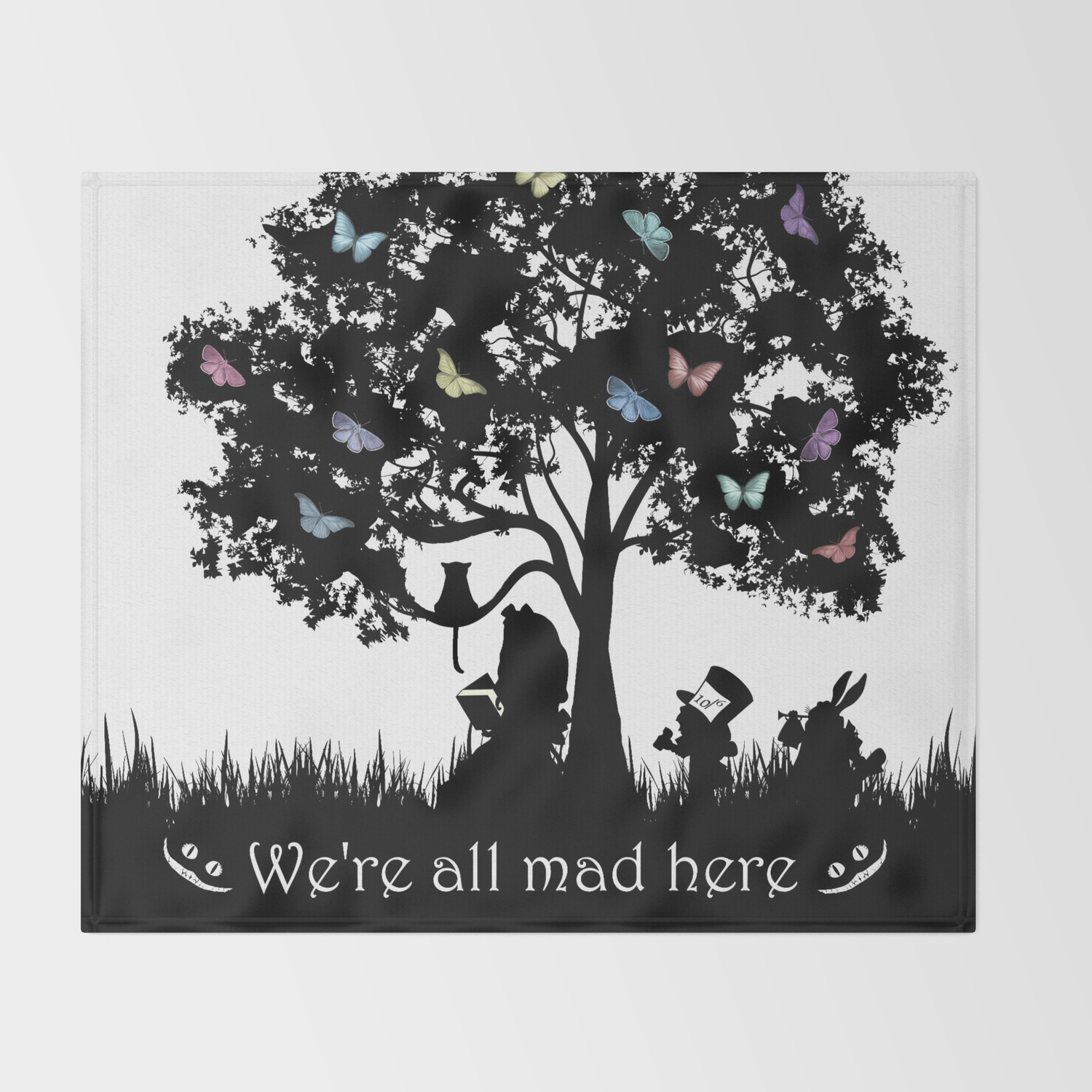 ALICE IN WONDERLAND WE/'RE ALL MAD HERE DESIGN FLEECE DESIGN SOFT BLANKET COVER