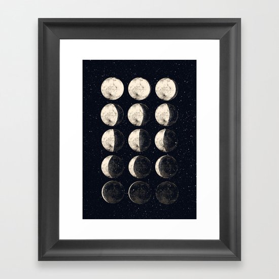 moon cycle Framed Art Print