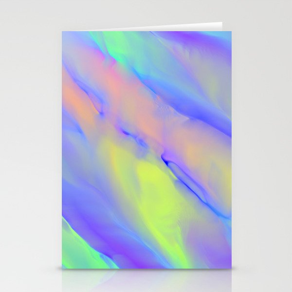 Neon Flow Nebula #10: blue Stationery Cards