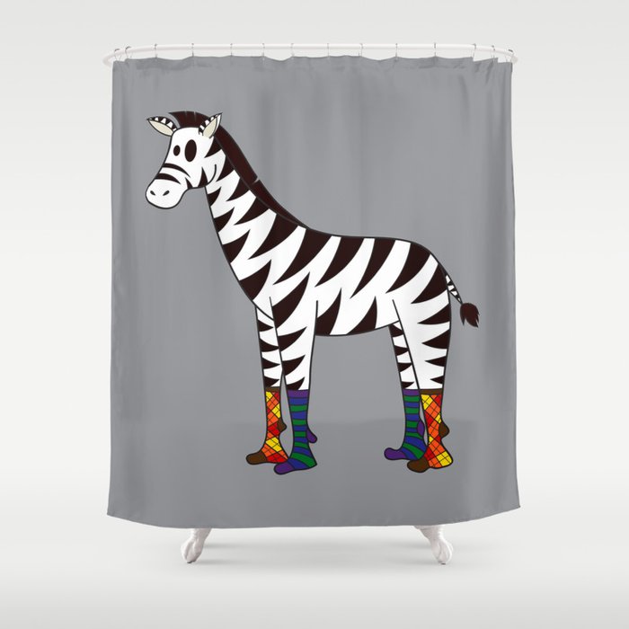 Zebra Socks Shower Curtain