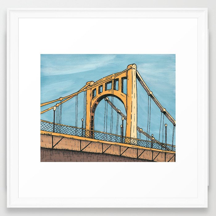Roberto Clemente Bridge - Pittsburgh Framed Art Print