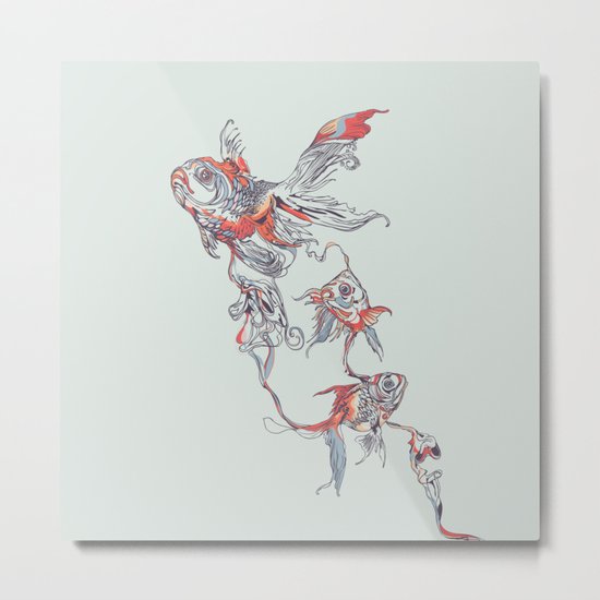 Floating in Deep Metal Print