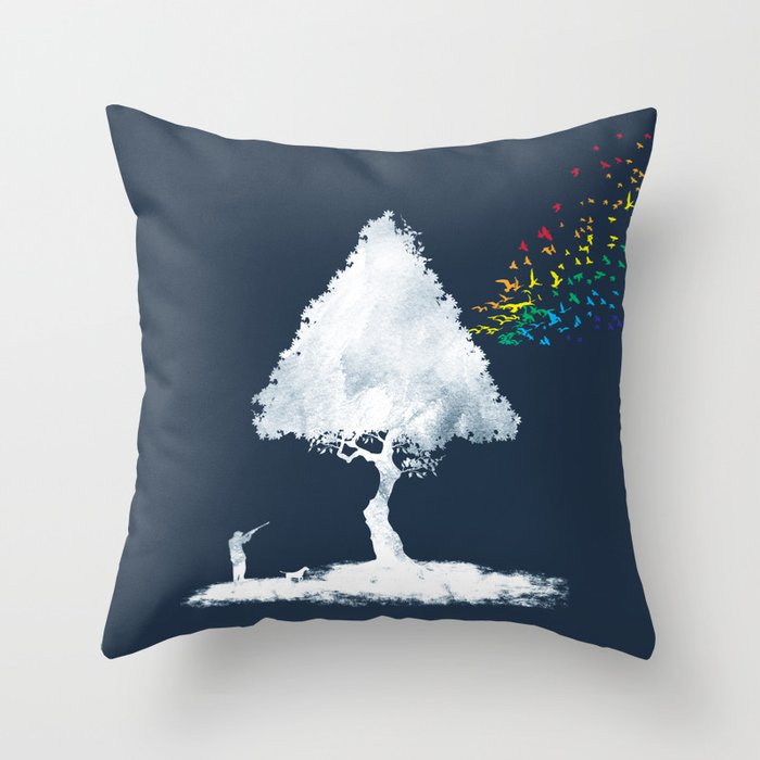 colourful hunting Throw Pillow