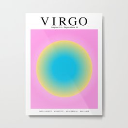 Virgo - Astrology Zodiac Aura Gradien Metal Print