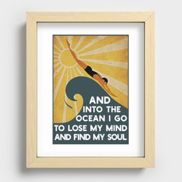 Swimming , And Into The Ocean I Go Art Recessed Framed Print