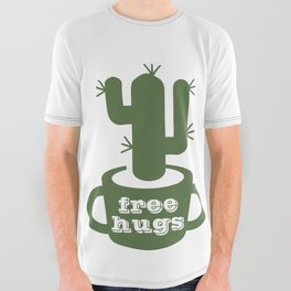 Free hugs cactus silhouette All Over Graphic Tee