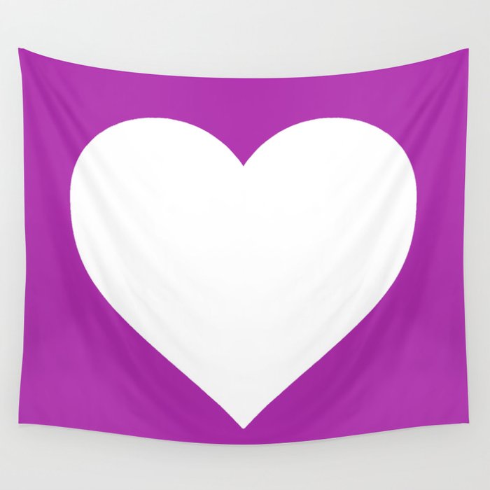 Heart (White & Purple) Wall Tapestry