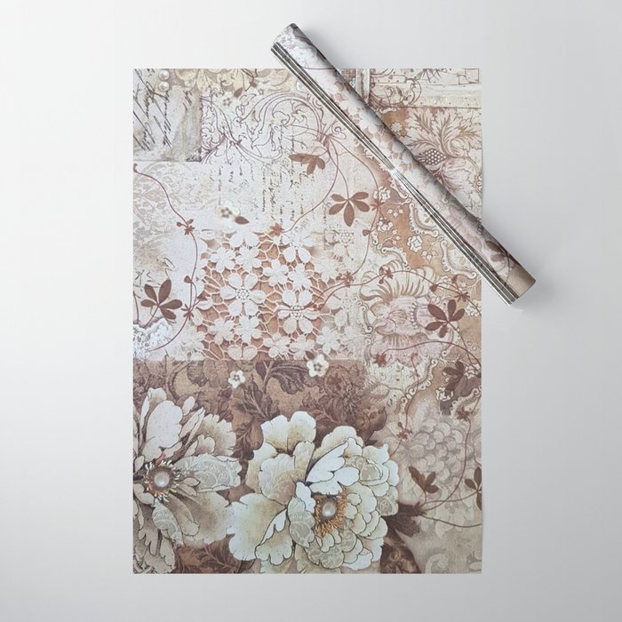 Black gray modern watercolor roses floral pattern Wrapping Paper
