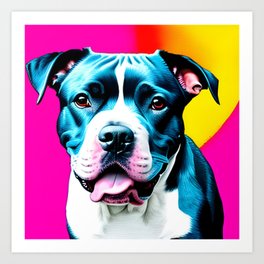pitbull pop art Art Print