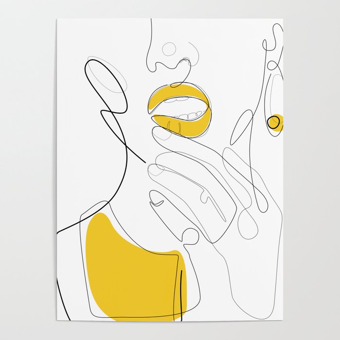 Bold Mustard Lip Poster