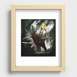 Battle elk Recessed Framed Print