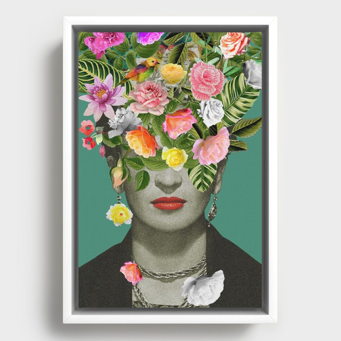 Frida Floral Framed Canvas