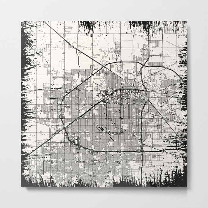 Lubbock Vintage City Map Metal Print