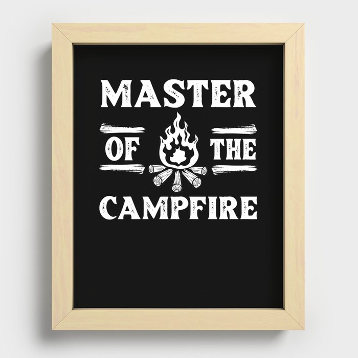 Campfire Starter Cooking Grill Stories Camping Recessed Framed Print