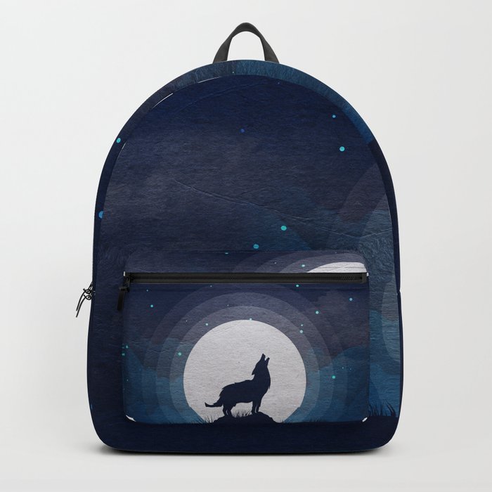Wolf and moon Backpack
