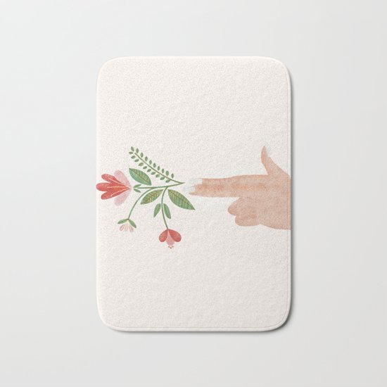 Floral Pistol Bath Mat