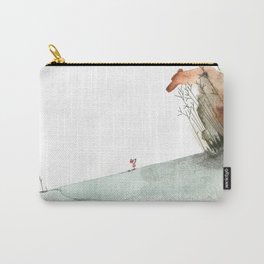 Meeting the Bear of the forest Carry-All Pouch | Teddy, Red, Illustration, Nature, Girl, Little, Forest, Children, Watercolor, Painting 