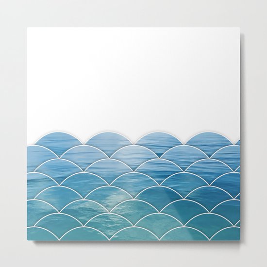 Ocean Waves Pattern Metal Print