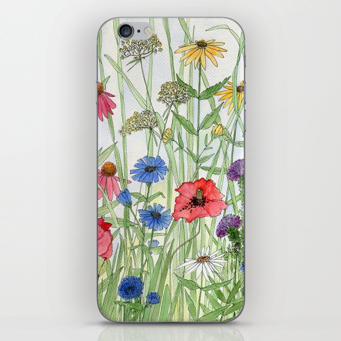 Watercolor of Garden Flower Medley iPhone Skin
