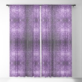 Dark Purple faux shiny glitter sparkles Sheer Curtain