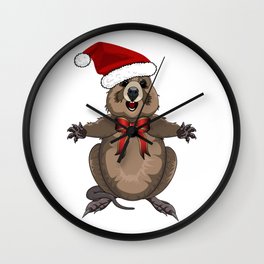 Christmas Quokka from Australia Wall Clock