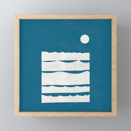 Waves: moonlight Framed Mini Art Print