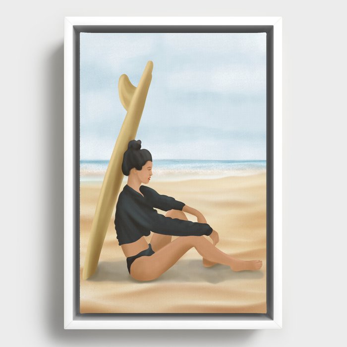 Surfboard Shade Framed Canvas