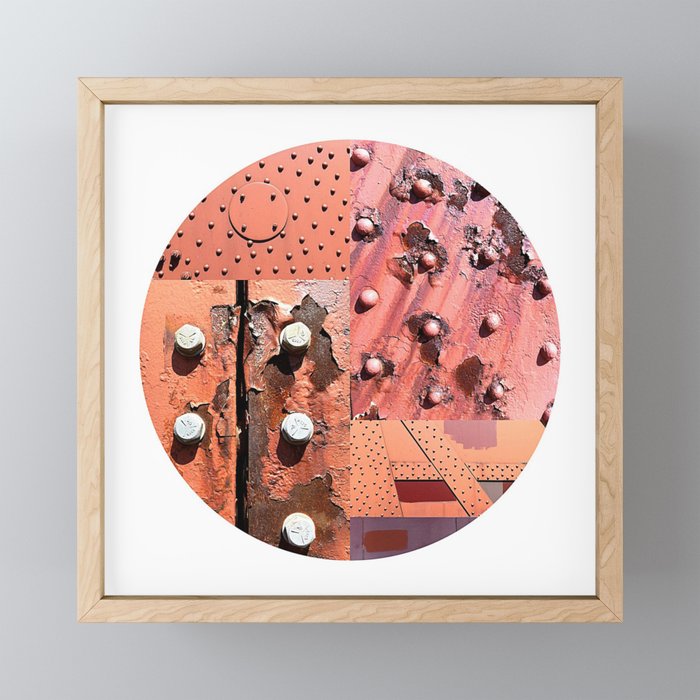 Rusty Circle (White Background) Framed Mini Art Print