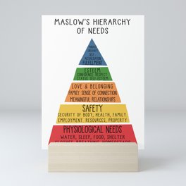 Maslow's Hierarchy of Needs Therapy Therapist Office Mental Health Psychologist Psychotherapy Counselling School Counselor Educational Psychology Tool Mini Art Print