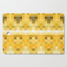 geometric symmetry pixel square pattern abstract background in yellow brown Cutting Board
