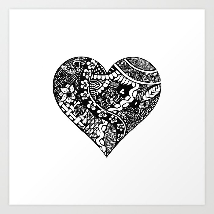 Abstract Heart Art Print By Christophlovesdrawing Society6