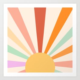 Boho Sun Colorful Art Print