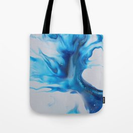 Light blue splash - colorful abstract fluid art minimalistisch acrylic pour Tote Bag