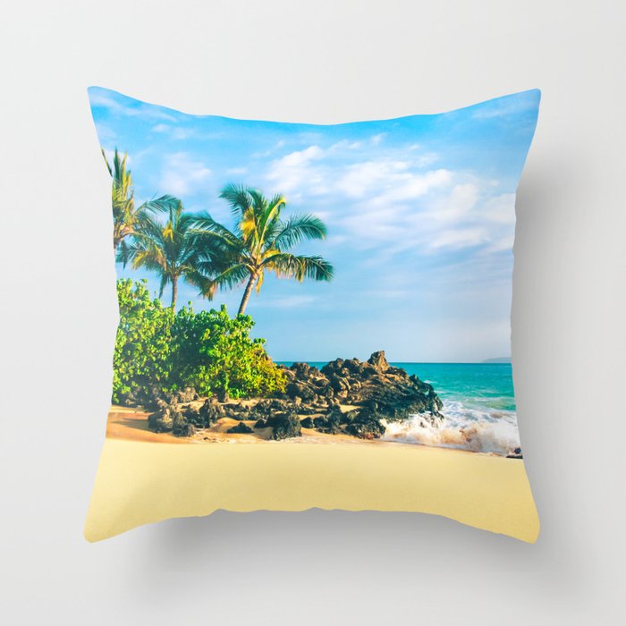 Paako Beach Makena Maui Hawaii Throw Pillow
