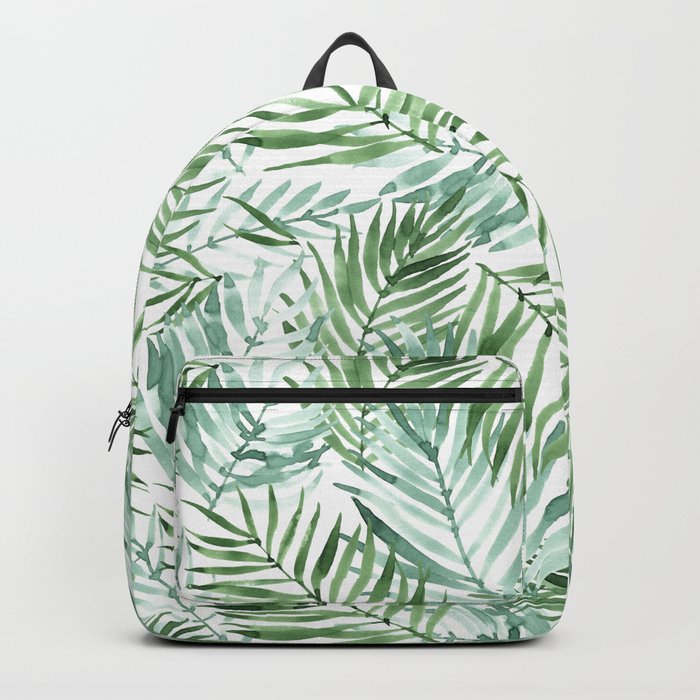 Watercolor palm leaves pattern Backpack