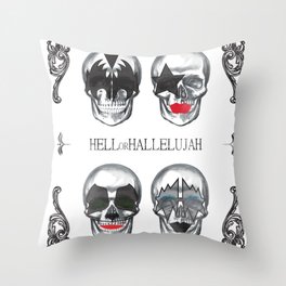 Hell or Hallelujah - KISS skulls Throw Pillow