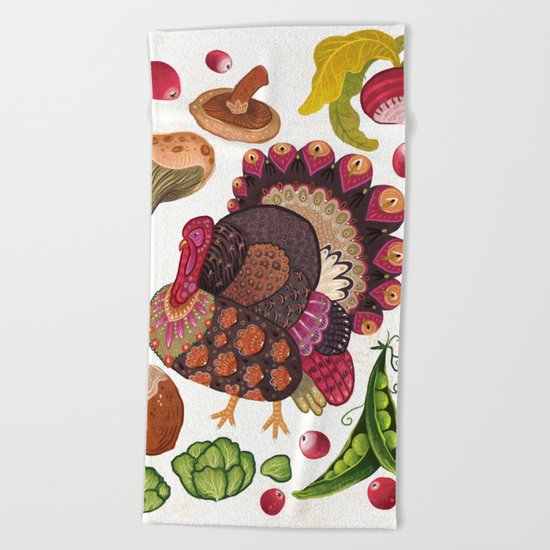 Thanksgiving Dinner Beach Towel