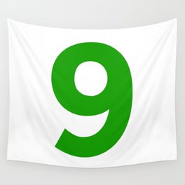 Number 9 (Green & White) Wall Tapestry