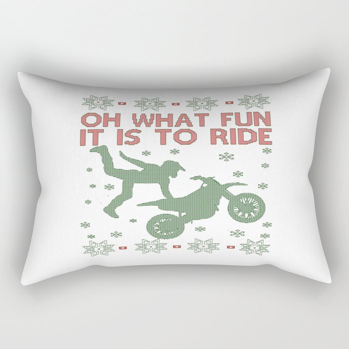 Dirtbike Christmas Rectangular Pillow