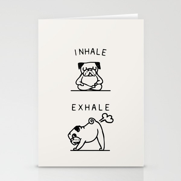 Inhale Exhale Pug Stationery Cards