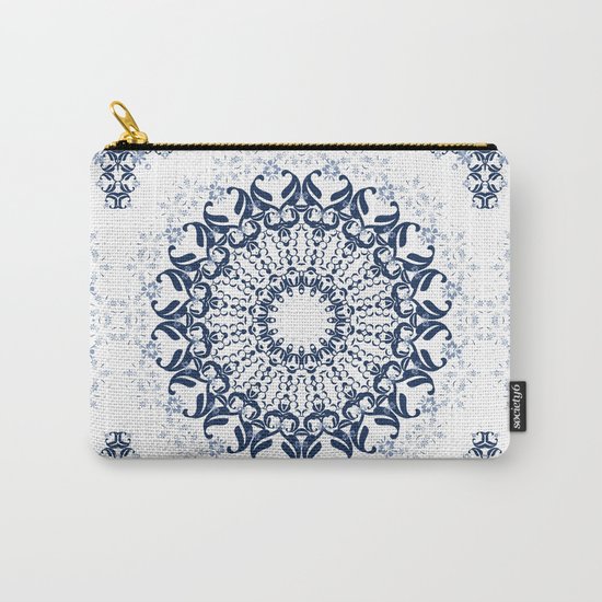 Blue ornament on a white background. Carry-All Pouch